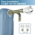 thumbnail image 2 of Urbanest Pierre Cut Crystal Drapery Curtain Rod Set 3/4" (Antique Brass, 48"-84"), 2 of 12
