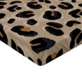 thumbnail image 4 of Ambesonne Abstract Boho Fitted Sheet, Jaguar Skin Pattern, King Size, Warm Taupe Pale Caramel, 4 of 5