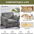 thumbnail image 2 of Eco-Ancheng 2 Piece Sofa Cover Printed Armchair Couch Cover Stretch Sofa Slipcover with Individual Cushion Covers Furniture Protector for Living Room Chairs with Elastic Bottom, Armchair,04, 2 of 7