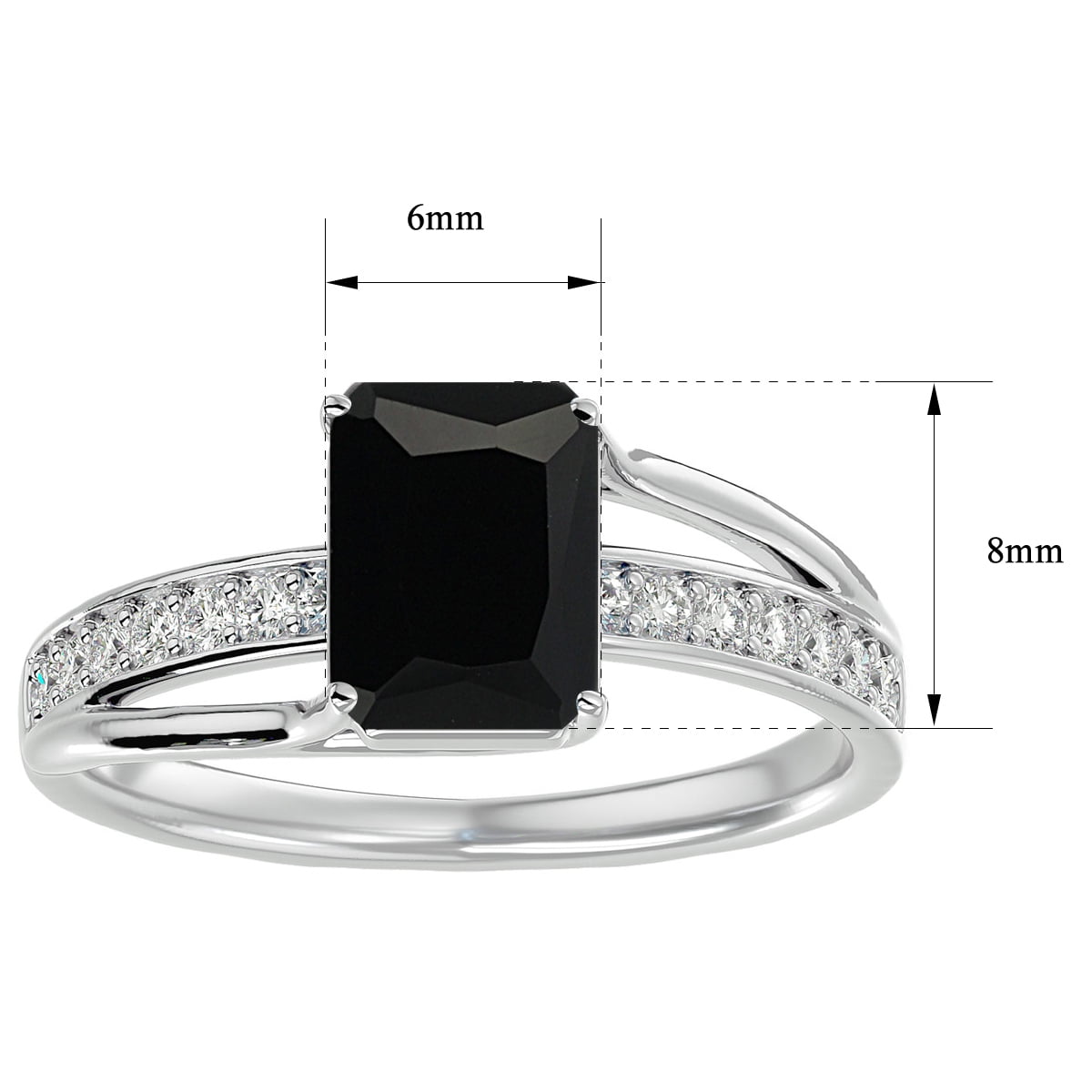 SuperJeweler 1 3/4 Carat Emerald Shape Black Onyx and SuperJeweler 1 3/4 Carat Emerald Shape Black Onyx and