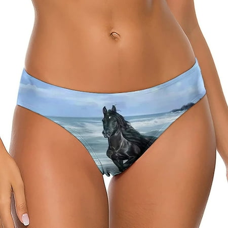

Horse by The Sea Women s Thongs Sexy T Back G-Strings Panties Underwear Panty