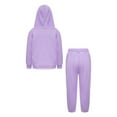 thumbnail image 4 of iiniim Kids Boys Girls Long Sleeve Hoodie Sweatshirt and Jogging Pants Set Athletic 2 Piece Tracksuit Sweatsuit Set Light Purple 10-11, 4 of 7