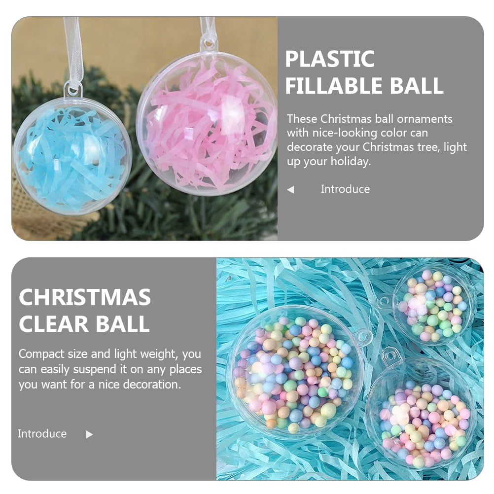 Dytern Xmas 40pcs DIY Clear Plastic Fillable Balls Ornament Christmas Balls for DIY Crafts Decoration