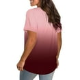 thumbnail image 3 of Pntutb Women's Summer Casual T-Shirt Gradient O-Neck Pullover Short Sleeve Tops, 3 of 5