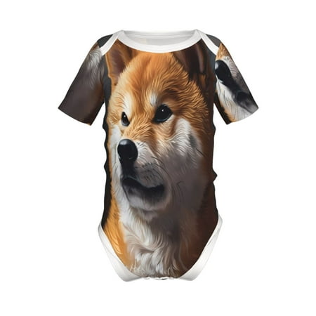 

Junzan Regal Shiba Inu Print Short-Sleeve Baby Climbing Clothes Bodysuits for Infant One-Piece for Baby Boys & Girls Baby Clothes Baby Romper with Snap Closure-6 Months