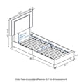 thumbnail image 4 of Furinno Laval Double Row Nail Head Bed Frame, 12PC Slat Style, Glacier, Twin, 4 of 5