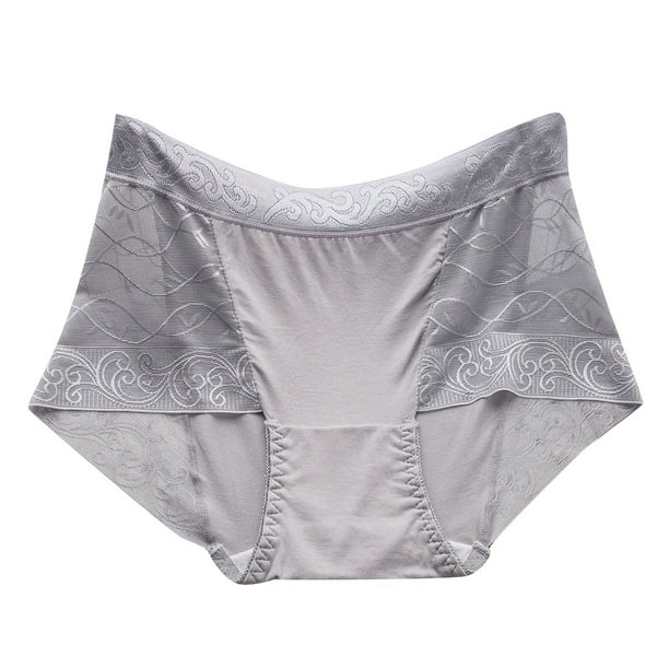 Gibobby Pantaletas de algodon para mujer Ropa interior de mujer Encaje Cintura media Bragas sin costuras Calzoncillos de algodon de encaje comodos de