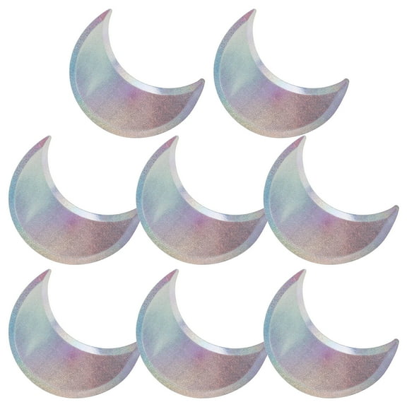ADDHAT 8Pcs Crescent Moon Shape Paper Plates for Party Dining 9.4x6.7in Size