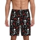 thumbnail image 1 of Balery Skeleton with Roses Pantalones cortos de pijama de punto de algodón para hombre con cinturilla y bolsillos-X-Large, 1 of 6
