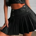 thumbnail image 5 of Sngxgn Skirts Basic Casual Versatile Stretchy High Waist Ribbed Mini Skirt(Black,L), 5 of 8