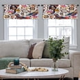 thumbnail image 4 of LALILO Kitchen Curtain Valance Ethnic Feather Boho Trendy Rod Pocket Window Curtain 52"x 18" Set of 2, 4 of 5