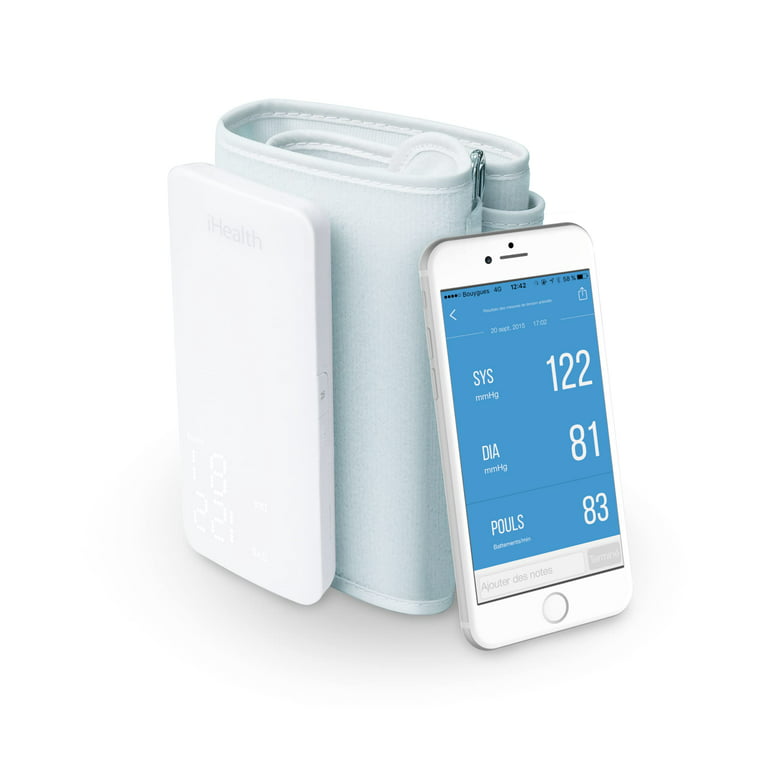 MbH Bluetooth Blood Pressure Monitor- Wireless Upper Arm Cuff BP Monitor  for Home Use, IHB and AF Detection, Ultra-Light and Portable, Includes App