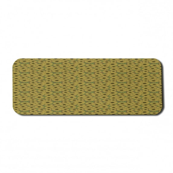 Floral Computer Mouse Pad, Pattern of Spring Season Pattern with Sunflowers Mother Nature Image, Rectangle Non-Slip Rubber Mousepad Large, 31" x 12" Gaming Size, Khaki and Olive Green, by Ambesonne