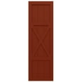 thumbnail image 5 of Ekena Millwork 18"W x 73"H True Fit PVC Center X-Board Farmhouse Fixed Mount Shutters, Pepper Red (Per Pair - Hardware Not Included), 5 of 7
