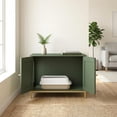 thumbnail image 5 of Cat Litter Box Enclosure, Cat Washroom Furniture with Metal Frame, Pet House, Fit Most of Litter Box, Modern Style, Green and Gold, 5 of 8