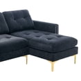 thumbnail image 5 of 110" L Shape Convertible Sectional Sofa Couch with Movable Ottoman Rivets Decoration, 5 of 6