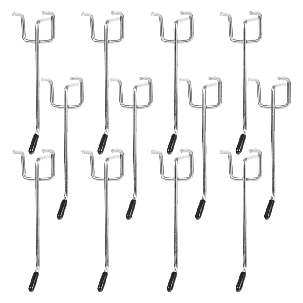 RENACLIPY 25Sets Heavy Duty Metal Pegboard Hooks Plated Silver Utility Hooks for Tool Organization and Shop Display