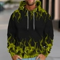 thumbnail image 2 of ZCFZJW Fashion 3D Flame Pattern Print Long Sleeve Hooded Sweatshirts for Men Big and Tall Regular Fit Casual Drawstring Graphic Hoodie Outwear Coat Tops with Pocket Yellow XXXL, 2 of 5