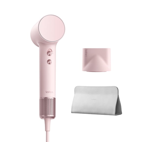 Laifen Mini High-Speed Hair Dryer, Ionic 110,000 RPM Blow Dryer with Nozzle & Bag - Pink