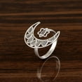thumbnail image 4 of Mooneye 0.35 CTW Artisan Crafted Polki Diamond Moon Star Women Wedding Ring 925 Sterling Silver, 4 of 5
