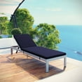 thumbnail image 2 of Modway Shore Plastic Wood Reclining Patio Chaise Lounge in Silver and Navy, 2 of 4