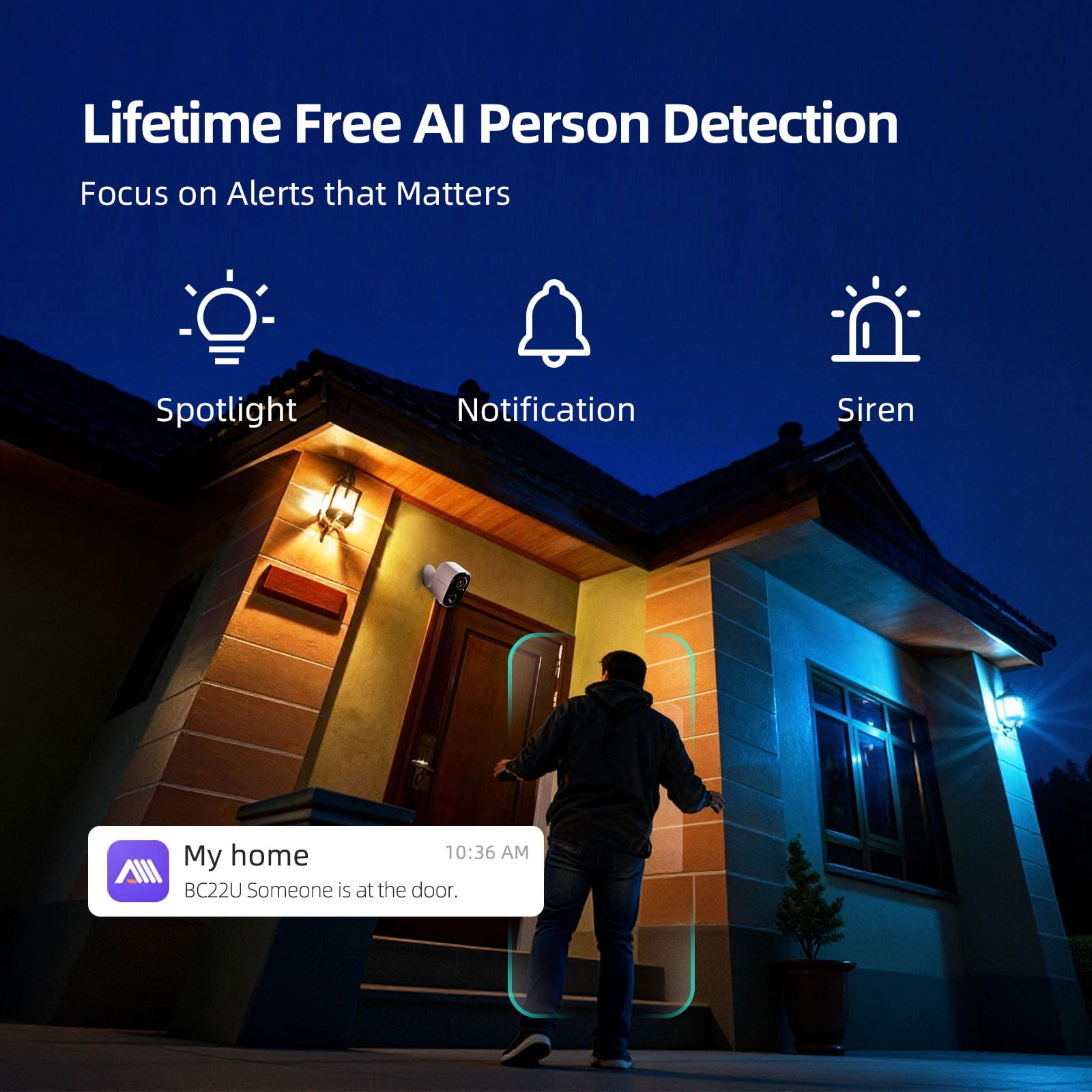CINMOORE 2.5K Wireless Home Security Cameras Outdoor WiFi, Non-Subscription AI Motion/Person Detection, 4MP Crystal Night Vision, Full Duplex 2-Way Audio, IP66 Waterproof Battery Powered, 4-Pack