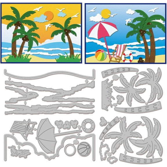 Coconut Tree Cutting Dies for Card Making Summer Ocean Beach Cut Die for DIY Scrapbooking Journal Embossing Paper Craft Decor