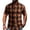 Orange, variant on Mens Short Sleeve Casual Mandarin Collar Plaid Button Down Shirts Work Shirt Slim Fit Western Dress Shirt for Men Sizes S-2XL Orange