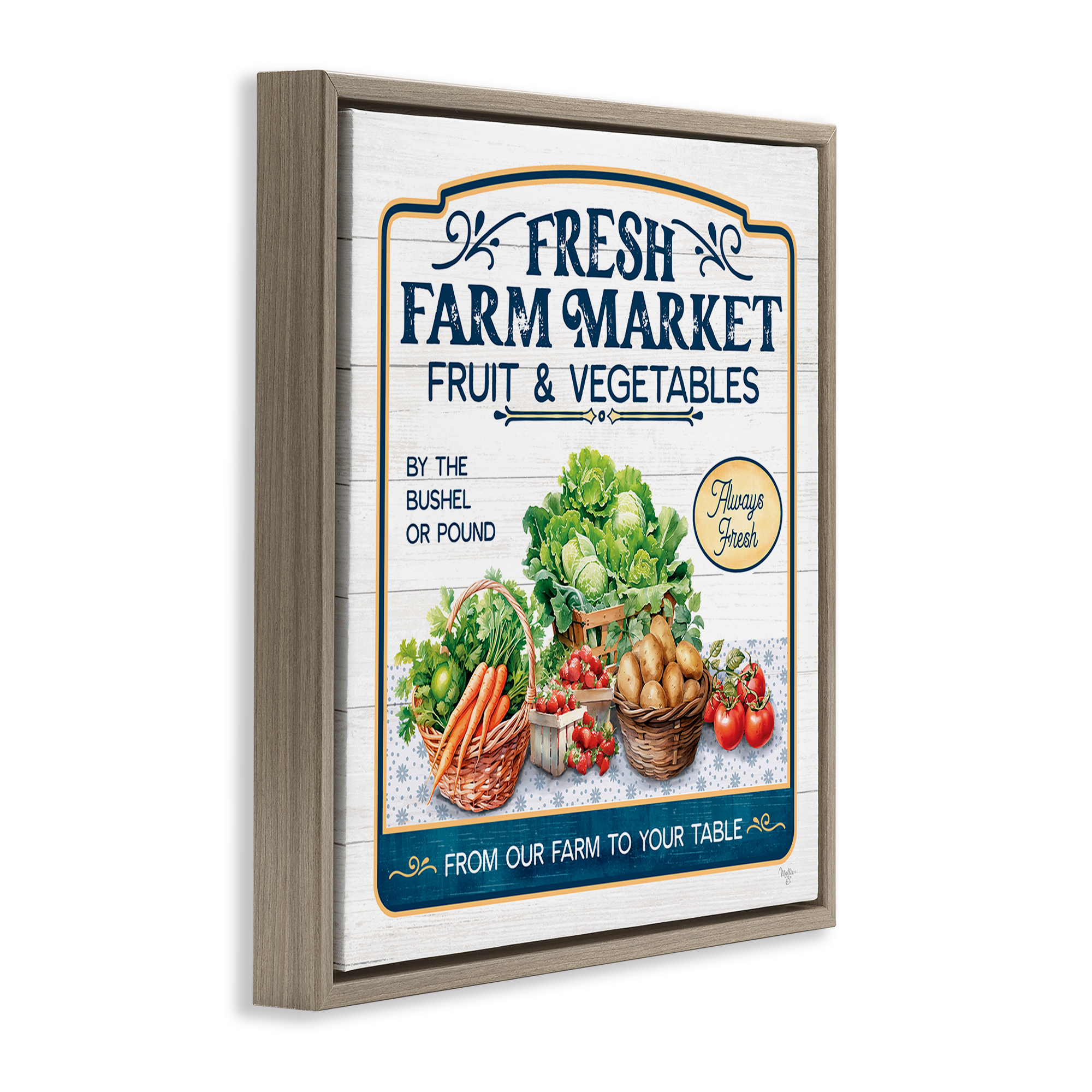 Stupell Industries Fresh Farm Market Food & Beverage Painting Brown Floater Framed Canvas Art Print Wall Art, 25 x 25