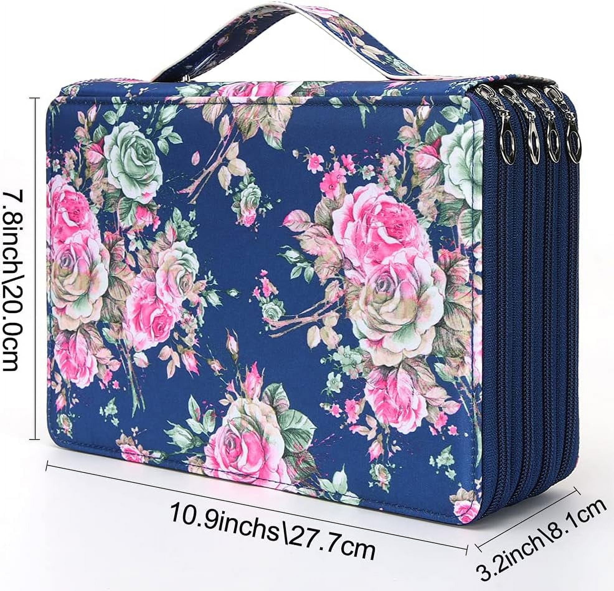 Colored Pencil Case - 200 Slots Pencil Holder with Zipper Closure Twill Fabric Large Capacity Pencil Case, for Watercolor Pens or Markers, Pencil Case Organizer for Artist