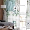 thumbnail image 4 of Fall Sheer Curtains 96 Inches Long 2 Panels Set, Window Sheer Curtains for Living Room/Bedroom, Blue Green Pumpkins Thanksgiving Flower Leaf Plaid Light Filtering Rod Pocket Curtain 52'' x 96'' x 2, 4 of 7