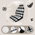 thumbnail image 4 of Black And White Harlequin Pattern Car Seat Cover Set Auto Front Bucket Cushion Protect Accessories 2 Piece, 4 of 6