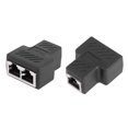 thumbnail image 3 of 1 a 2 vías RJ45 red Ethernet cabeza Lan Cable hembra carpintero acoplador enchufe, 3 of 6