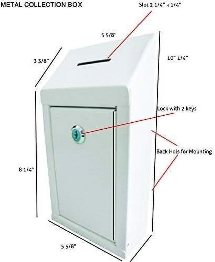 Wall Mount Metal Key Lock Charity with Pre Drilled holes
