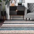 thumbnail image 3 of Strick & Bolton  Lawrie Handmade Striped Plush Shag Rug, 3 of 5