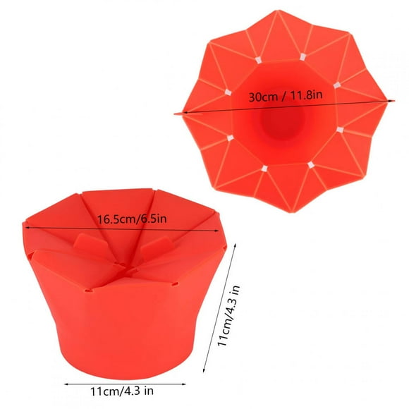 Microwave Popcorn Bowl, Shock-Proof Insulating Popcorn Machine, Red Popcorn Bowl, Non-Slip Chef Mom for Kitchen Home