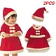 thumbnail image 1 of Conjunto de vestido rojo de Navidad para niños, traje de Papá Noel, ropa de fiesta, Año Nuevo, 1 of 5