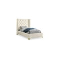 thumbnail image 5 of Renaissance Refinement Modern, Contemporary Bonded Leather Upholstered Wingback Bed with Deep Button Tufting, Gold Nailhead Trim and Custom Gold Legs, 5 of 6