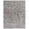thumbnail image 3 of SAFAVIEH Florida Doug Floral Vines Geometric Shag Area Rug, Grey/Light Blue, 8'6" x 12' - Large - Transitional Modern Design, Grey & Light Blue, Non-Shedding & Easy Cleaning, Ultra Plush Thick Pile,, 3 of 9