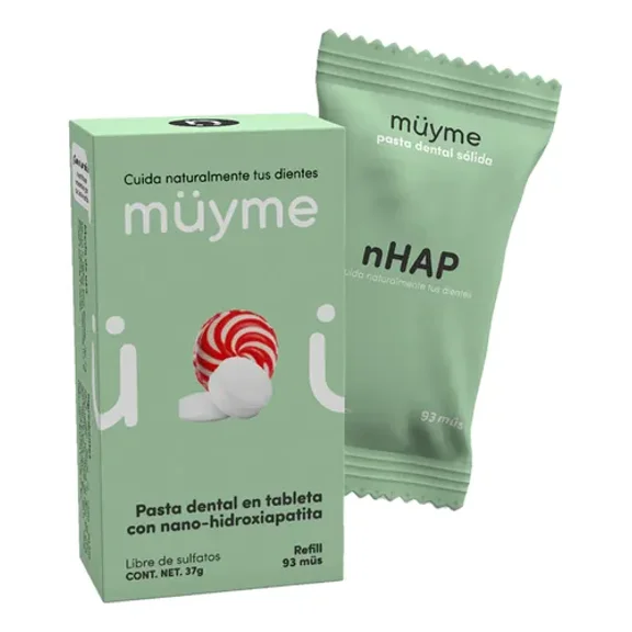 Pasta Dental en Tableta MU&ME Menta Nano-Hidroxiapatita Refill