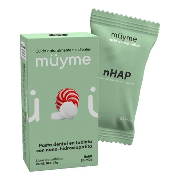 Pasta Dental en Tableta MU&ME Menta Nano-Hidroxiapatita Refill