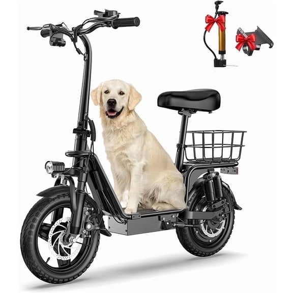 INSDRGN Adult Electric Scooter with Seat, 750W Motor, 499.2Wh Battery, 20MPH, Pet-Friendly Folding E-Scooter with Phone Holder & Cargo, UL2272, Black