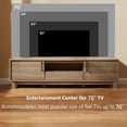thumbnail image 5 of Mid-Century Modern TV Stand for 70" TVs, Wood TV Console with Reeded 2-Door for Living Room, Nature, 5 of 9