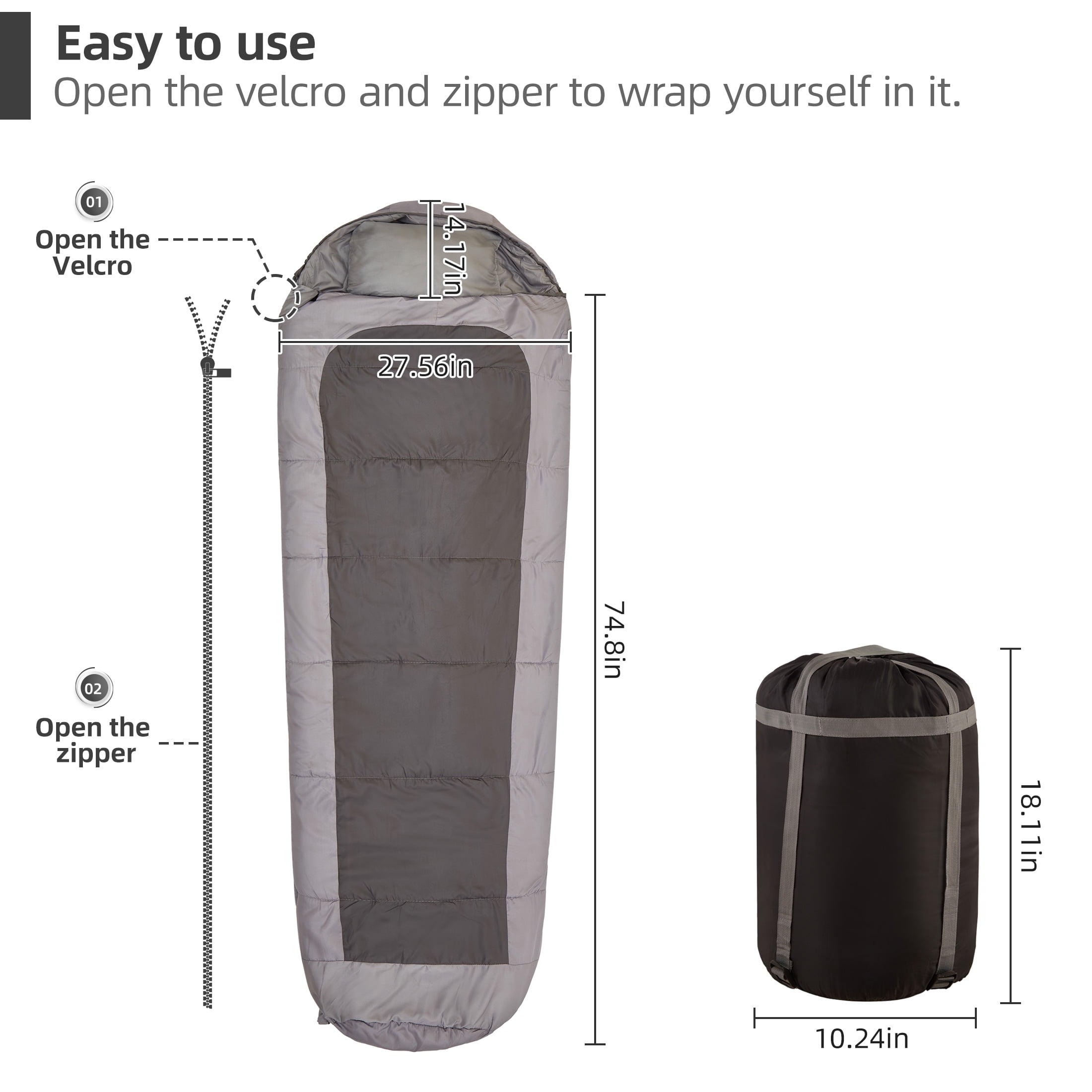 Invoker Mummy Sleeping Bag | 23 ℉ Extreme 3-4 Season Sleeping Bag for Adults Kids Cold Warm Weather for Camping Hiking Backpacking