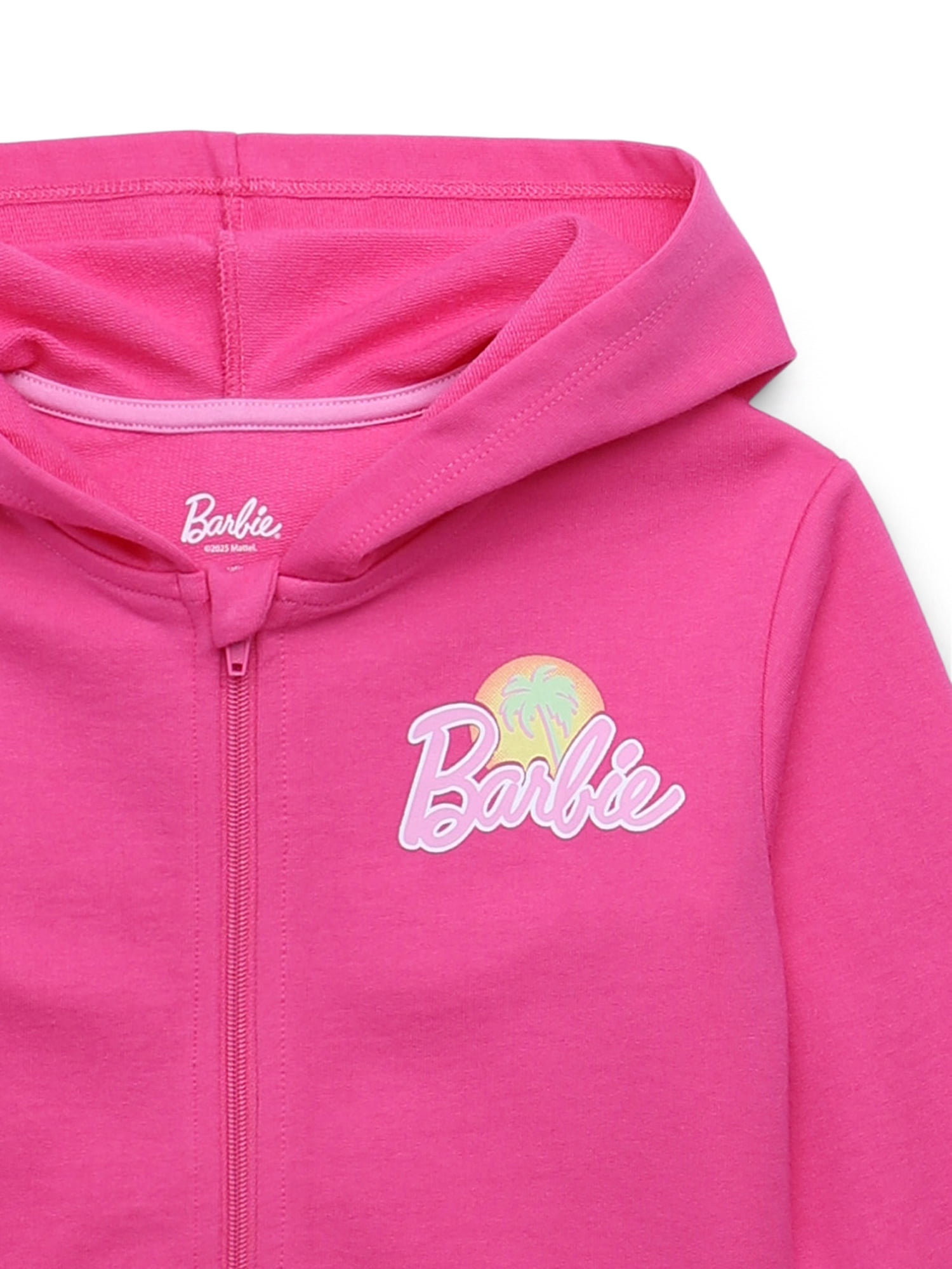 Barbie Toddler Girls' Full-Zip Hoodie with Front & Back Graphics, Sizes 12M-5T
