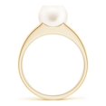 thumbnail image 2 of ANGARA Solitaire Freshwater Cultured Pearl Split Shank Ring in 14K Yellow Gold for Women | June Birthstone, Birthday, Anniversary, Jewelry Gift for Women | Pearl Ring, 2 of 8