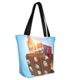 thumbnail image 2 of Kll Tote Bag For Women Trip To London Print Shopping Grocery Reusable Bags For Office School Shopping Travel, 2 of 8