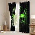 thumbnail image 3 of Castle Fairy Gothic Skull Black Out Curtains for Boys Girls,Abstract Green Lightning Curtains Pack of 2 (42x63 Each),Exotic Style Bedroom Curtains,Ultra Soft Home Decor, 3 of 6