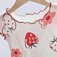 thumbnail image 6 of Girl Pajamas Summer Kids Thin Pajamas Strawberry Pattern Short Sleeve Set Air Conditioning Home Clothes Boys Pajama Pants White 3 Years-4 Years, 6 of 7