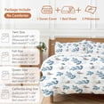thumbnail image 6 of Blue Gray Duvet Cover Set Queen Size, Eucalyptus Leaves White Background 4 Piece Soft Microfiber Bedding Set with 1 Duvet Cover, 1 Flat Sheet, 2 Pillowcases, 6 of 9